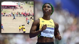 Shelly-Ann Fraser-Pryce siegte auch auf dem Schulacker.
