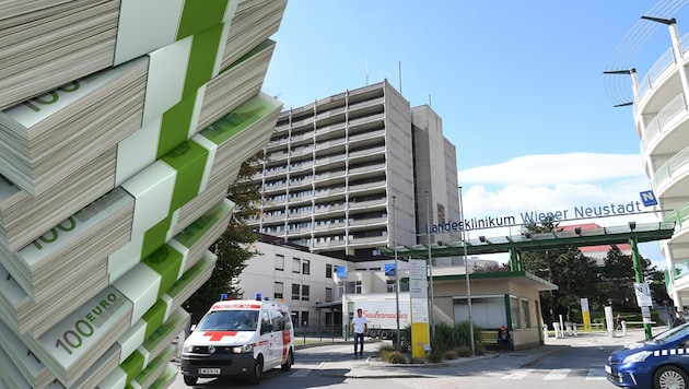 Mehr Geld als ursprünglich geplant wird in den Neubau des Krankenhauses Wiener Neustadt fließen.  (Bild: Krone KREATIV/Patrick Huber, stock.adobe.com)