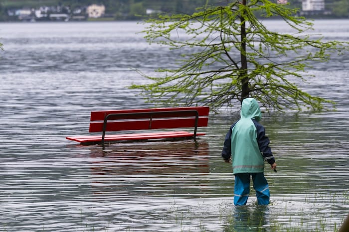 Heftige Regenfälle in Tegna (Schweiz) sorgten für Überschwemmungen.