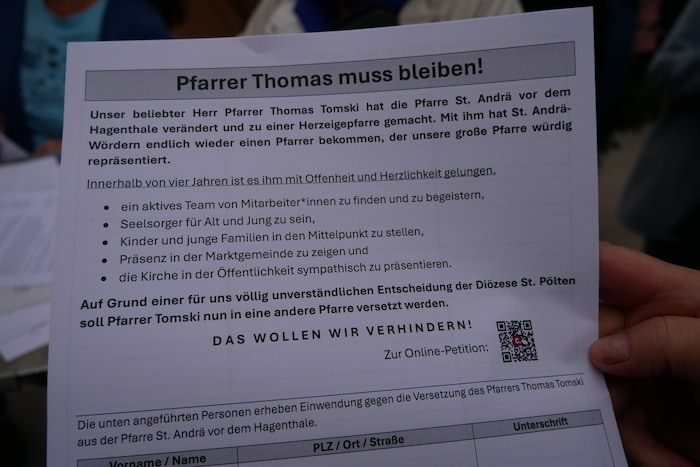Mit dieser Botschaft unterstreichen die Gläubigen ihre Forderung.