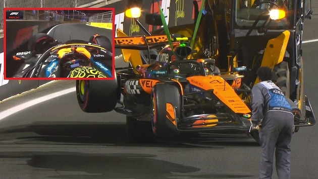 Nichts ist es für Lando Norris mit der Pole für den Saudi-Arabien-GP geworden … (Bild: Screenshot x.com/F1)