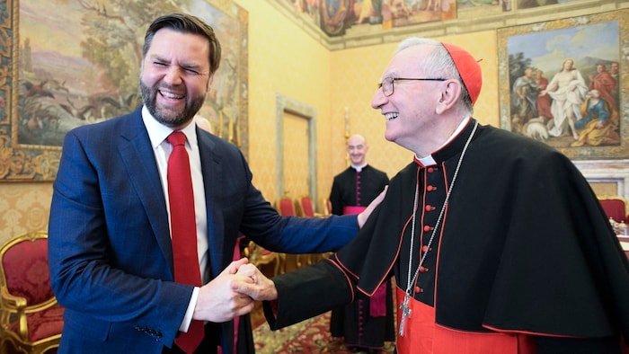 Vance mit Pietro Parolin bei seinem Besuch im Vatikan