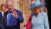 König Charles und Königin Camilla trafen am Sonntag auf Schloss Windsor zur traditionellen Ostermesse ein. (Bild: AP/Kirsty Wigglesworth, Pool)