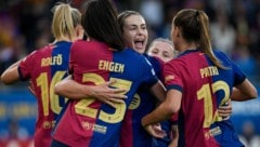 Der Jubel der Barca-Damen (Bild: AFP/JOSEP LAGO)