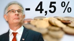 Minister Marterbauer arbeitet gerade mit Hochdruck an seinem ersten Budget. (Bild: Krone KREATIV/Apa/HEINZ-PETER BADER Apa/Helmut Fohringer )