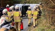Ein umgekippter Transporter, aber kein Fahrer.