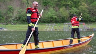 Und sie gingen nicht baden: Zillentraining auf dem Badesee. (Bild: OBI Alexander Flaschberger)