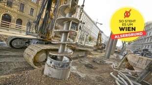 Der U-Bahn-Ausbau ist für den Alsergrund Chance und Herausforderung gleichzeitig. Denn Anrainer und Unternehmen leiden, gleichzeitig wird über die Gestaltung diskutiert. (Bild: Krone KREATIV/Wiener Linien Zinner)