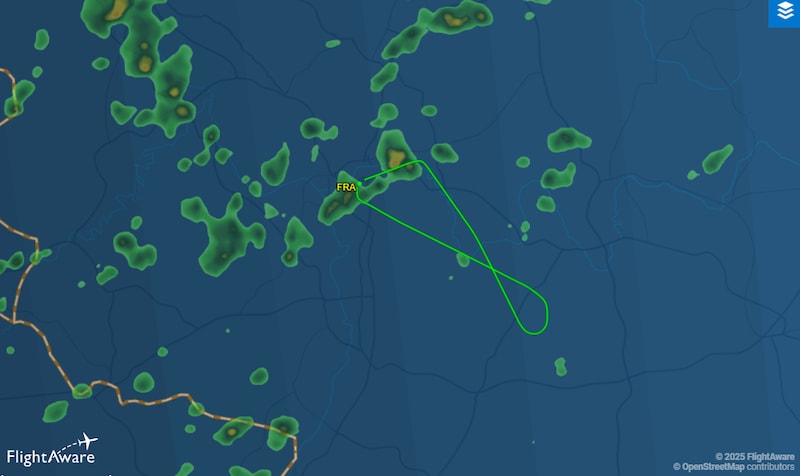Der Verlauf des Fluges LH1220 (Bild: flightaware.com)