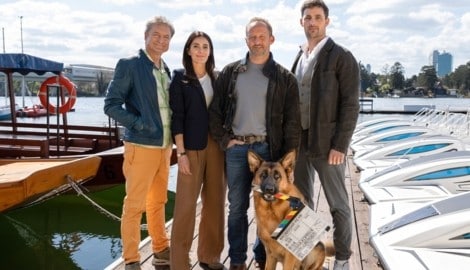 Von links: Alfred Dorfer; Doris Golpashin; Maximilian Brückner; Ferdinand Seebacher mit ...