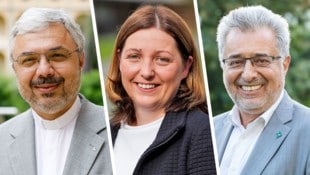 Thomas Neulinger (steirische Jesuiten), Nora Tödtling-Musenbichler (Caritas) und Andreas Gjecaj (Katholischen Aktion Steiermark) finden lobende Worte für Papst Franziskus. (Bild: Krone KREATIV/Gerd Neuhold, Bernd Hofmeister)