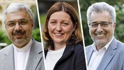 Thomas Neulinger (steirische Jesuiten), Nora Tödtling-Musenbichler (Caritas) und Andreas Gjecaj ...