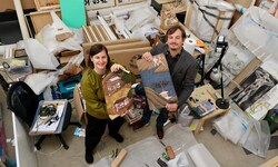 Marleen Leitner und Michael Schitnig in ihrem Atelier im Grazer Schaumbad