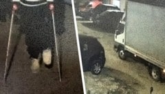 Auf Krücken humpelt der Mittäter über den privaten Parkplatz. Dann fand das Duo den ...