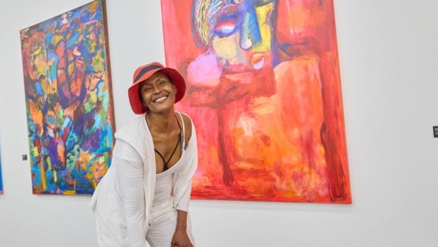 Die Wahl-Österreicherin Waris Dirie bei ihrer Schau in Wien. (Bild: Alexander Tuma)