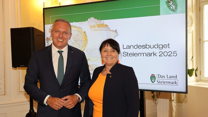 Mario Kunasek (FPÖ) und Manuela Khom (ÖVP)