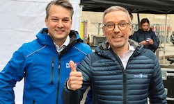 Wiens FPÖ-Spitzenkandidat Dominik Nepp mit Parteichef Herbert Kickl