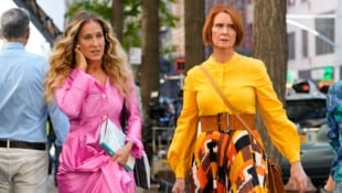 Sarah Jessica Parker und Cynthia Nixon bei den Dreharbeiten in New York.  (Bild: zz / Action Press / picturedesk.com)