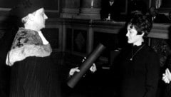 Helga Hieden-Sommer bei ihrer Promotion 1969: Psychologie – Experimente zum Kurzzeitgedächtnis. (Bild: Helga Hieden-Sommer: Mein Leben)