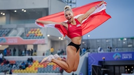 Magdalena Rauter gewann bei der U20-WM sensationell Silber im Stabhochsprung. (Bild: Sona Maleter/ÖLV)