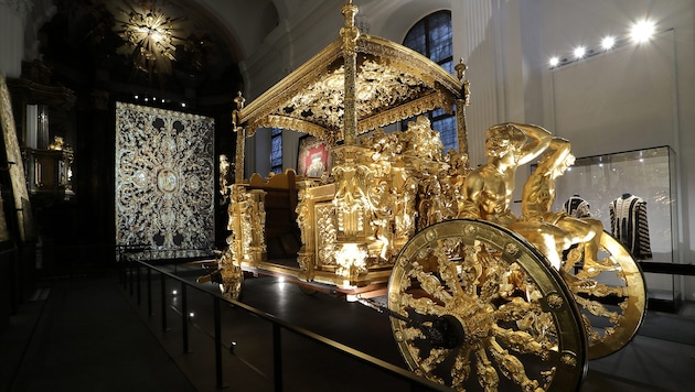 Der goldene Prunkwagen ist eines der Highlights der heurigen Steiermark Schau