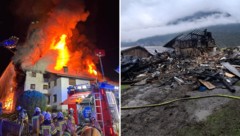Der Großbrand vernichtete das landwirtschaftliche Anwesen.