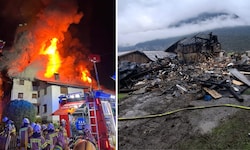 Der Großbrand vernichtete das landwirtschaftliche Anwesen.