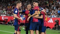 Barca gewinnt und jubelt – Real verliert (Bild: AFP/JOSEP LAGO)