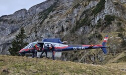 Sechs Bergretter wurden mit dem Polizeihubschrauber zu den Familien geflogen.