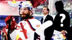 Wer wird der neue starke Mann an der Eisbullen-Bande? Die Suche nach dem Nachfolger für Meistermacher Oliver David läuft auf Hochtouren. (Bild: Krone KREATIV/Andreas Tröster)