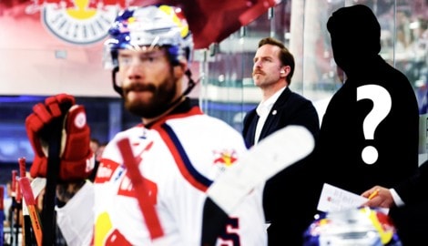 Wer wird der neue starke Mann an der Eisbullen-Bande? Die Suche nach dem Nachfolger für Meistermacher Oliver David läuft auf Hochtouren. (Bild: Krone KREATIV/Andreas Tröster)
