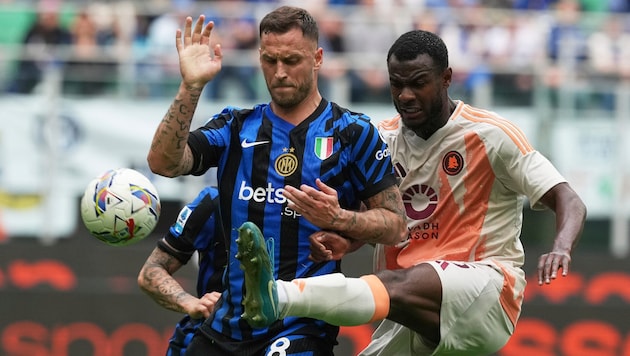 Auch Marko Arnautovic hat Inter Mailand gegen die Roma nicht zu einem Punktgewinn verhelfen können ... (Bild: AP/Antonio Calanni)