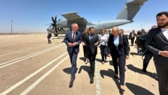 Innenminister Gerhard Karner und die deutsche Innenministerin Nancy Faeser am Sonntag in Damaskus (Bild: APA/REISER)