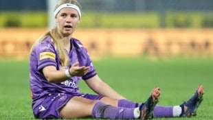 Austria-Spielerin Maria Olsen hat zwar getroffen, ein Sieg hat für die Violetten aber nicht herausgeschaut ... (Bild: GEPA)