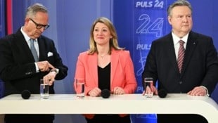 Michael Ludwig bleibt Bürgermeister, die NEOS von Bettina Emmerling wären der logische Partner. Für ÖVP-Chef Karl Mahrer (li.) ist die Zeit abgelaufen. (Bild: APA/HELMUT FOHRINGER)