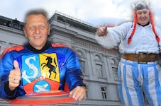 Thomas Steinhart (SPÖ) gegen „Obelix“ Paul Stadler (FPÖ) (Bild: Tomschi Peter)