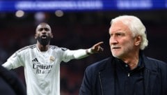 Rudi Völler (r.) hat sich zu Antonio Rüdigers Ausraster geäußert. (Bild: AFP/APA/Thomas COEX, GEPA Pictures)