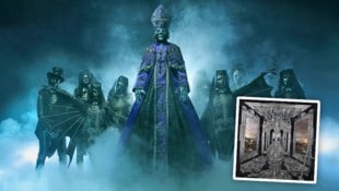 Die fünfte Inkarnation des weltweit beliebten Dunkelpapstes: Papa V Perpetua besingt das sechste Ghost-Album „Skeletá“. (Bild: Krone KREATIV/Loma Vista Recordings (2))