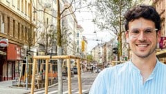 Der Lehrer Michael Luxenberger wird für die Grünen nun Bezirksvorsteher von Margareten (Bild: Krone KREATIV/Karo Pernegger, Christian Fürthner)