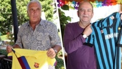 Hans Krankl (li.) und Herbert Prohaska fiebern mit Barça und Inter mit  (Bild: Krone KREATIV/Gradwohl Bissuti)