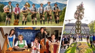 Ein reichhaltiges Veranstaltungsprogramm erwartet die Oberösterreicher am Wochenende. (Bild: Krone KREATIV/Familienmusik Eder-Hutter, Christoph Lenzenweger, Tegernseer Tanzlmusi)