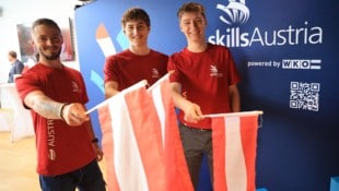 Jakob Gratl, Josef Auer und Jonas Embacher (v. li.) wollen Gold holen. Nicht im Bild: Johannes Gstrein. (Bild: Birbaumer Christof)