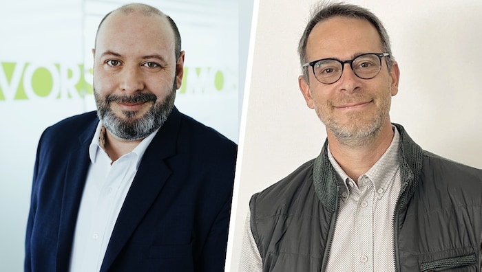 Holding-Graz-Vorstand Mark Perz und Fahrplankoordinator Bernd Fiedler (re.)