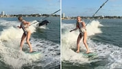 Lindsey Vonn surft mit Delphinen. (Bild: instagram.com/lindseyvonn)