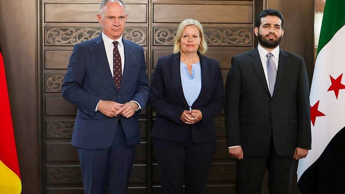 Karner, Faeser und Syriens Innenminister Anas Khattab