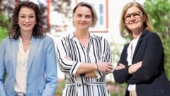 Drei neue Bürgermeisterinnen (von links): Nicole Sunitsch (St. Michael, FPÖ), Bettina Bauernhofer (Weiz, SPÖ) und Susanne Kaltenegger (Bruck an der Mur, ÖVP).  (Bild: Krone KREATIV/Christian Jauschowetz, Stadt Weiz)