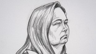 In Australien hat ein Prozess rund um den mysteriösen Giftpilz-Tod von drei Menschen begonnen (im Bild eine Zeichnung der Angeklagten). (Bild: AFP/PAUL TYQUIN)