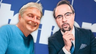 Setzt Dorfer (l.) seinen Schmäh nun wie Liefers als Gerichtsmediziner ein? Nach über 20 Jahren Pause haben die Dreharbeiten der neuen Staffel von „Kommissar Rex“ begonnen. (Bild: Krone KREATIV/Alfred Dorfer ARD)