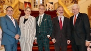 Ballettdirektor Dirk Elwert, Chefdramaturgin Katharina John, Intendant Ulrich Lenz, Chefdirigent Vassilis Christopoulos undGeorg Bucher vom Hauptsponsor  Steiermärkische Sparkasse (v. li.) (Bild: Jauschowetz Christian)