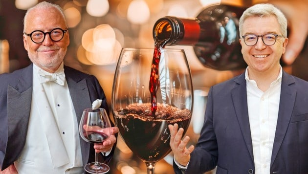 PR-Berater Wolfgang Rosam (li.) könnte Anteile seines Verlags abgeben. Raiffeisen-Chef Michael Höllerer ist an Beteiligung interessiert. (Bild: Krone KREATIV/Starpix / A. Tuma Peter Tomschi Stock A.)